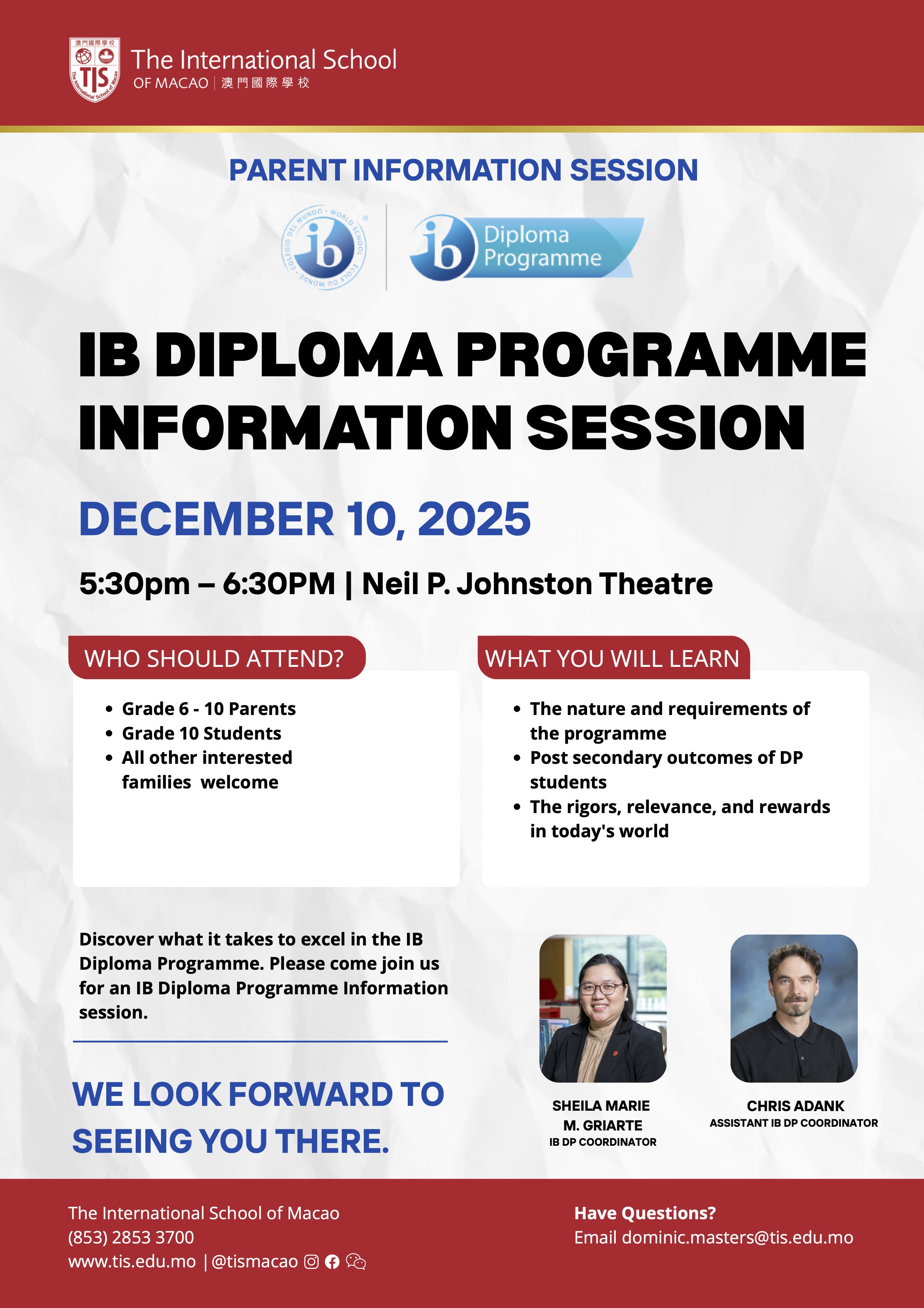 Dec 10: IB Diploma Programme Information Session — The International ...